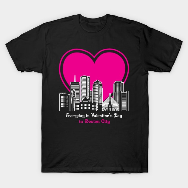 Valentine's Day in Boston City T-Shirt by traveltravelamerica